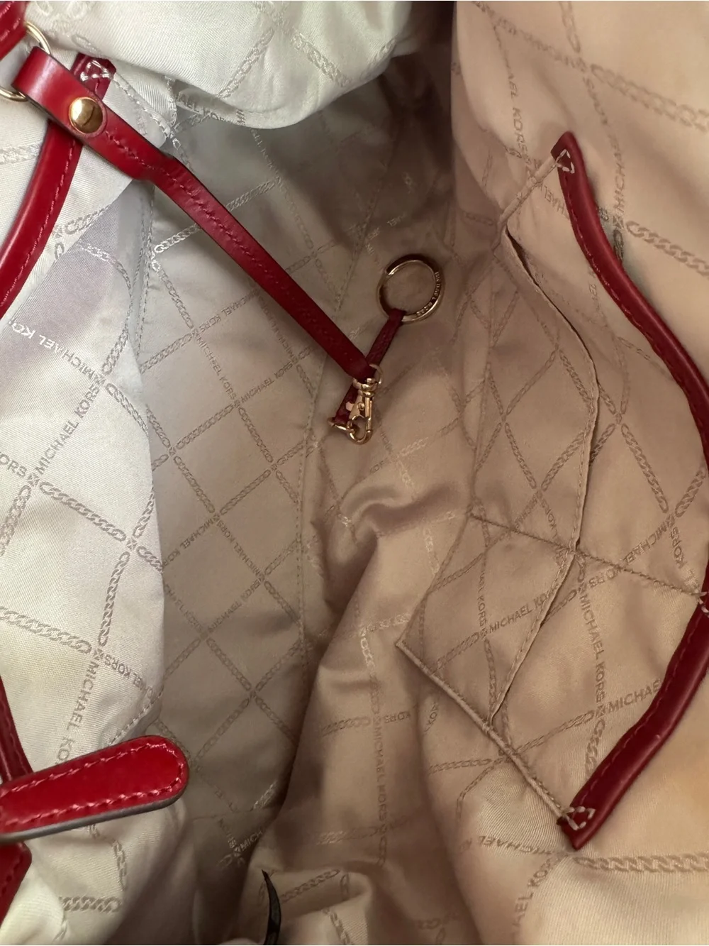Michael Kors Crosby Large Pebbled Leather Shoulder Bag in Oxblood/Burgundy